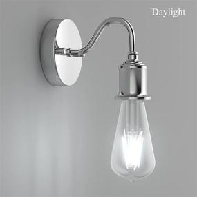 img 1 attached to Aipsun Chrome Farmhouse Wall Sconces Set of 2 - Industrial Style Bathroom Wall Lighting Fixtures, Excludes Bulb