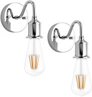 aipsun chrome farmhouse wall sconces set of 2 - industrial style bathroom wall lighting fixtures, excludes bulb logo