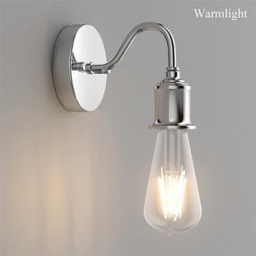 img 2 attached to Aipsun Chrome Farmhouse Wall Sconces Set of 2 - Industrial Style Bathroom Wall Lighting Fixtures, Excludes Bulb