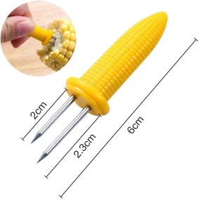 img 2 attached to 🌽 CandyHome 20 Pack Stainless Steel Corn Holders Corn on The Cob Skewers for BBQ - Twin Prong Sweet Corn Holder Forks, Ideal for Home Cooking