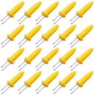 🌽 candyhome 20 pack stainless steel corn holders corn on the cob skewers for bbq - twin prong sweet corn holder forks, ideal for home cooking logo