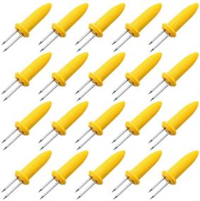 img 4 attached to 🌽 CandyHome 20 Pack Stainless Steel Corn Holders Corn on The Cob Skewers for BBQ - Twin Prong Sweet Corn Holder Forks, Ideal for Home Cooking