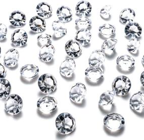 img 1 attached to 💎 Bingcute 500 12mm Clear Diamond Table Confetti for Wedding Bridal Shower Party Decorations Birthdays, Vase Fillers, and Graduations Décor (6m, 8m, 10m, 12m Options)