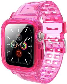 img 4 attached to 📱 JXVM Crystal Clear Bumper Case with Premium Soft TPU Adjustable Strap Bands for Apple Watch SE/Series 6/5/4/3/2 - Designed for 44mm 42mm, Men and Women, Sporty Protective Band