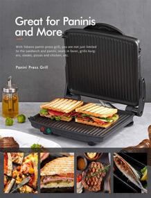 img 1 attached to 🥪 Yabano Panini Press Grill: Non-Stick Coated Plates, 11"x 9.8", 180° Opening, Stainless Steel, Removable Drip Tray - 4 Slice