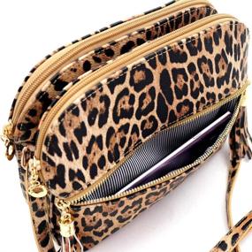 img 2 attached to Leopard Compartment Leather Crossbody Leopard3 Women's Handbags & Wallets and Crossbody Bags