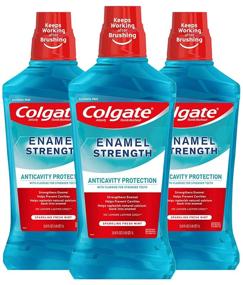 img 4 attached to 🔵 Colgate Enamel Strength Alcohol-Free Fresh Mint Mouthwash - 1L, 33.8 fl oz (Pack of 3)