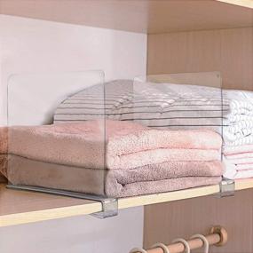 img 3 attached to 📚 Sorbus 6 Acrylic Shelf Dividers - Ideal Clothes and Linens Organizer, Perfect for Purse Separation, Versatile for Closets, Kitchen Cabinets, Bedroom - Pack of 6