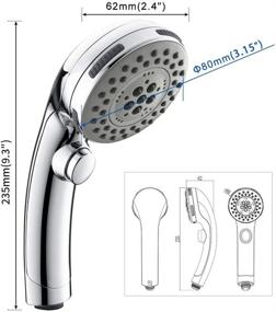 img 1 attached to 🚿 HOMELODY High Pressure Handheld Shower Head with ON/OFF Pause Switch, 6-Function Water Saving Shower Head, Detachable Shower Head with Chrome Finish