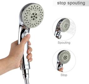 img 3 attached to 🚿 HOMELODY High Pressure Handheld Shower Head with ON/OFF Pause Switch, 6-Function Water Saving Shower Head, Detachable Shower Head with Chrome Finish