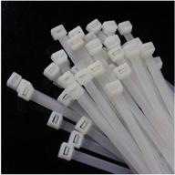 🔒 100 pack of white 16 inch zip ties - heavy duty cable wire ties with 70lb strength by bolt dropper. self-locking nylon zip ties for indoor and outdoor use logo