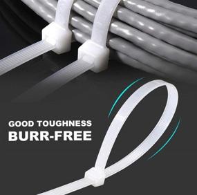 img 3 attached to 🔒 100 Pack of White 16 Inch Zip Ties - Heavy Duty Cable Wire Ties with 70lb Strength by Bolt Dropper. Self-Locking Nylon Zip Ties for Indoor and Outdoor Use