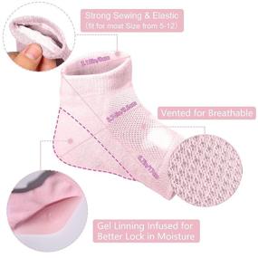 img 3 attached to 🧦 Hydrating Heel Gel Socks - Treat Dry Cracked Dead Skin, Soften Feet, Pedicure Spa Sock Set, 4 Pairs Soft Silicone Lotion Ankle Sleeves to Heal Eczema, Callus & Rough Pain Relief Treatment