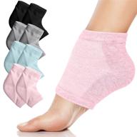 🧦 hydrating heel gel socks - treat dry cracked dead skin, soften feet, pedicure spa sock set, 4 pairs soft silicone lotion ankle sleeves to heal eczema, callus & rough pain relief treatment logo