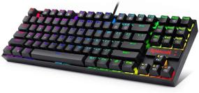 img 4 attached to Redragon K552 Mechanical Gaming Keyboard: Compact 60% Layout with 87 Keys, Cherry MX Blue Switches, RGB Backlit - Perfect for Windows PC Gamers