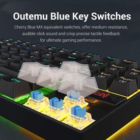 img 1 attached to Механическая игровая клавиатура Redragon K552: компактное расположение 60% с 87 клавишами, переключатели Cherry MX Blue, RGB-подсветка - идеально подходит для игроков на ПК с Windows
