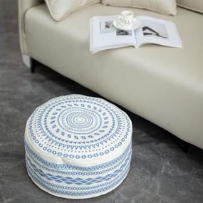 img 4 attached to 🔵 Blue Abound Lifestyle Indoor/Outdoor Pouf Ottoman Cover - Unstuffed, Boho Style
