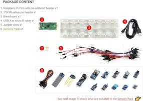 img 3 attached to Микроконтроллерная плата Waveshare Raspberry Pi Pico RP2040 с набором сенсоров (19 предметов) - низкая стоимость, высокая производительность, гибкие цифровые интерфейсы.