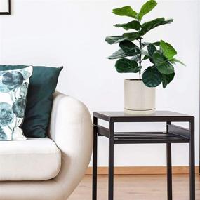 img 1 attached to 🌿 Realistic Artificial Fiddle Leaf Fig Tree Twig - Perfect Faux Ficus Lyrata for Indoor and Outdoor Decoration - Green (2 Branches, 25+16 inch)