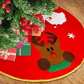 img 4 attached to 🎄 Red 42 Inch Christmas Tree Skirt Cover | Xmas Decorations | Tree Skirts Mats for Home Party Ornaments | New Year Festive Décor
