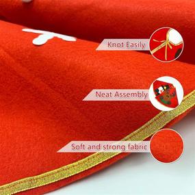 img 1 attached to 🎄 Red 42 Inch Christmas Tree Skirt Cover | Xmas Decorations | Tree Skirts Mats for Home Party Ornaments | New Year Festive Décor
