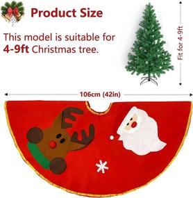 img 3 attached to 🎄 Red 42 Inch Christmas Tree Skirt Cover | Xmas Decorations | Tree Skirts Mats for Home Party Ornaments | New Year Festive Décor