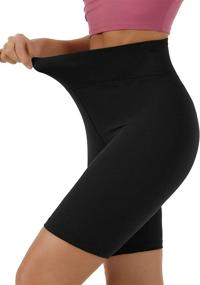 img 3 attached to 🩳 VALANDY Women's High Waisted Biker Shorts for Workout, Yoga, and Fitness - Soft Opaque Yoga Pants - 8 Inch Inseam