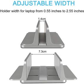 img 3 attached to Регулируемая вертикальная подставка для ноутбука - держатель JARLINK настольный с возможностью регулировки размера дока (до 17,3 дюймов) для MacBook, Surface, Dell и игровых ноутбуков - серый
