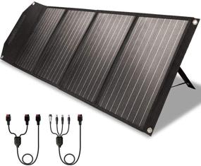 img 4 attached to ROCKPALS RP082: Upgraded 100w Foldable Solar Panel Charger with Kickstand, Parallel Cable, QC 3.0 and USB-C – Perfect for Jackery/Rockpals Power Station!