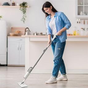 img 1 attached to 🧹 Floor Cleaning Spray Mop with Refillable Water Tank, Microfiber Head, and 3 Washable Pads – Ideal for Home Kitchen, Hardwood, Ceramic Tile, Marble – Efficient Household Cleaning Tool