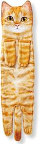 img 4 attached to Cute Cat Hand Towels for Bathroom and Kitchen - Funny Towel, Decorative Cat Hand Towel with Animal Face Design - Hanging Washcloths for Cat Lovers - Ideal Gift (Orange Cat)