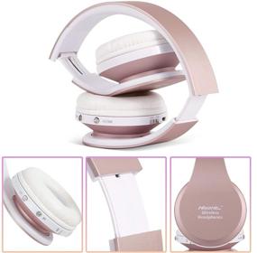 img 3 attached to Yusonic Rose Gold Wireless Headphones: Bluetooth Over Ear Headset with Mic for Cell Phones, TV, PC, Gaming Laptop (Rose Gold)