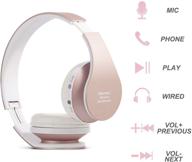 yusonic rose gold wireless headphones: bluetooth over ear headset with mic for cell phones, tv, pc, gaming laptop (rose gold) logo