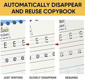 img 3 attached to 📚 English Reusable Magic Practice Copybook Set for Kids - Magical Letter Writing & Handwriting Book with Magic Pen - 4 Piece Tracing Book Kit