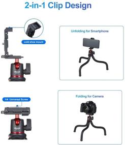 img 3 attached to 📸 ULANZI Camera Tripod Stand with Hidden Phone Holder: Flexible, Cold Shoe Mount, Universal for iPhone, Samsung, Canon, Nikon, Sony Cameras