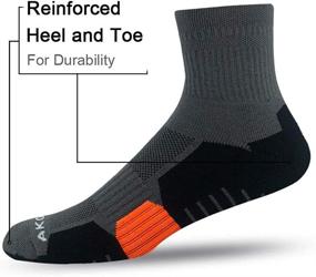 img 1 attached to 🧦 AKOENY Men's Athletic Ankle Running Socks Quarter Cushioned Sports (6 Pack): Advanced Performance for Active Men