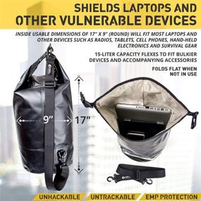 img 2 attached to 🔒 Mission Darkness Dry Shield Faraday Tote 15L: Waterproof Dry Bag for Ultimate Electronic Device Security, Signal Blocking, and Data Privacy – Ideal for Phones, Tablets, Laptops