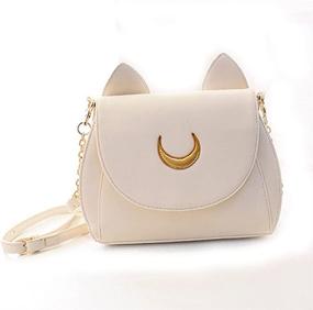 img 1 attached to 👜 Yofit Cosplay Sailor Moon 20th Anniversary Tsukino Usagi PU Leather Women Handbag Shoulder Bag (One Size, White)