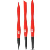 🖌️ multipurpose sili micro glue brush 3 pack with fine, chiseled, and flat tapered tips - versatile dual profile glue brushes logo