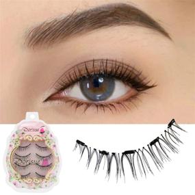 img 1 attached to Dorisue Magnetic Eyelashes: Natural Look with Short Lashes, High Quality Face Eyelashes Pack of 4 E3 Magnetic Lashes for Effortless Glam