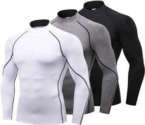 img 4 attached to 👕 Cooling Compression Turtleneck Undershirt: Ultimate Protection for Men's Clothing