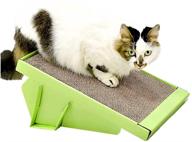 🐱 incline cardboard cat scratcher: durable scratch pad for indoor & large cats with catnip and reversible design logo