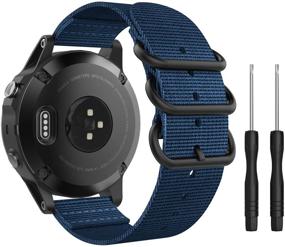 img 4 attached to 🔵 MoKo Band - Royal Blue Fine Woven Nylon Strap with Metal Buckle, Compatible with Garmin Fenix 6/Fenix 6 Pro/Fenix 5/5 Plus/Forerunner 935/945/Quatix 6/Approach S62/S60 – Adjustable Replacement