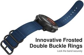 img 1 attached to 🔵 MoKo Band - Royal Blue Fine Woven Nylon Strap with Metal Buckle, Compatible with Garmin Fenix 6/Fenix 6 Pro/Fenix 5/5 Plus/Forerunner 935/945/Quatix 6/Approach S62/S60 – Adjustable Replacement