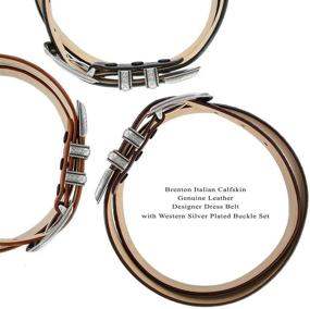 img 1 attached to Italian Calfskin Designer Western Belts for Men by Brenton - Premium Men's Accessories