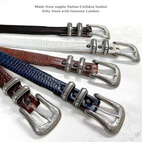 img 2 attached to Italian Calfskin Designer Western Belts for Men by Brenton - Premium Men's Accessories