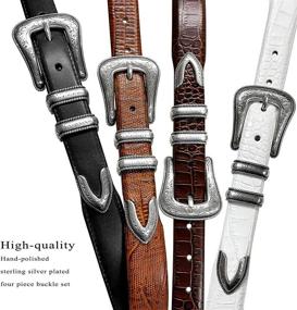 img 3 attached to Italian Calfskin Designer Western Belts for Men by Brenton - Premium Men's Accessories