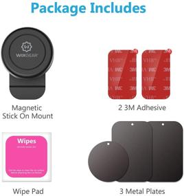 img 1 attached to 📱 WixGear Universal Stick-On Magnetic Car Mount Holder for Cell Phones and Mini Tablets with Fast Swift-Snap Technology - Magnetic Cell Phone Mount