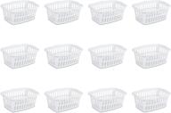 🧺 bulk pack of 12 sterilite 12458012 1.5 bushel/53 liter rectangular laundry baskets in white - space-saving storage solution логотип