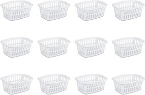 img 4 attached to 🧺 Bulk Pack of 12 Sterilite 12458012 1.5 Bushel/53 Liter Rectangular Laundry Baskets in White - Space-Saving Storage Solution